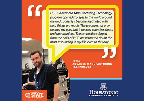 Kyle, an HCC Student, says HCCsays the Advanced Manufacturing Technology program opened his eyes to the world around him. He became fascinated with how things are made.