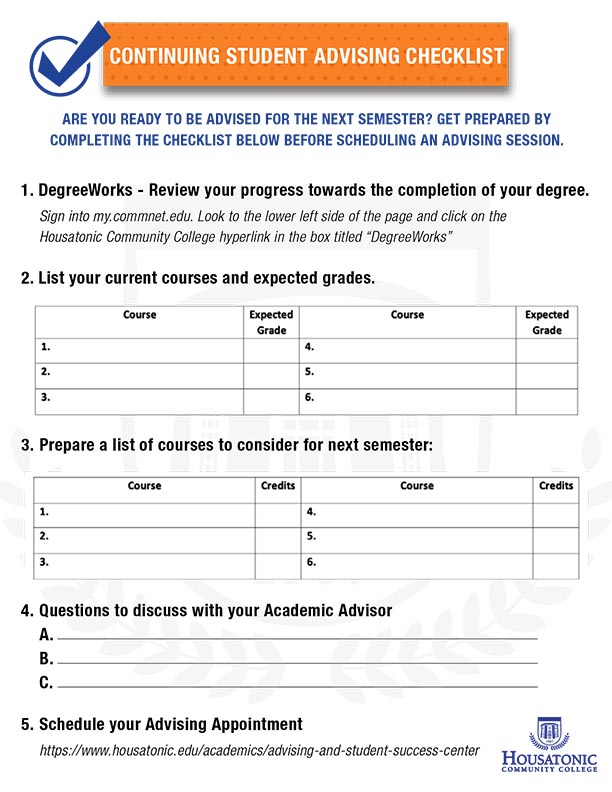 Continuing Student Checklist Click Here To Download PDF with Instructions